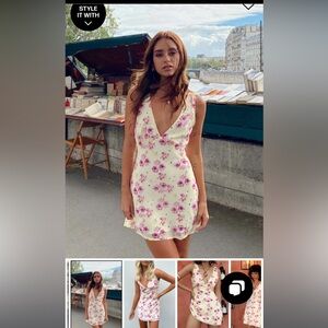 Princess Polly NELLIE MINI DRESS YELLOW FLORAL size US 6💛🪻